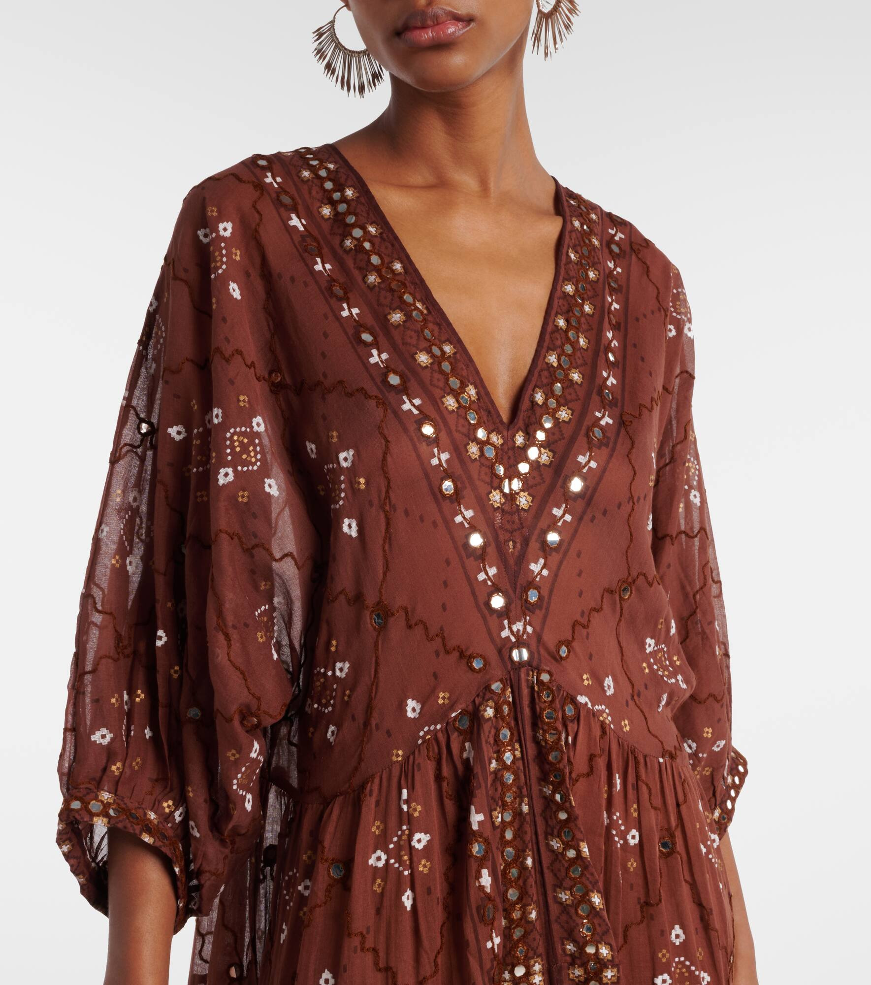 Printed cotton maxi dress - 4