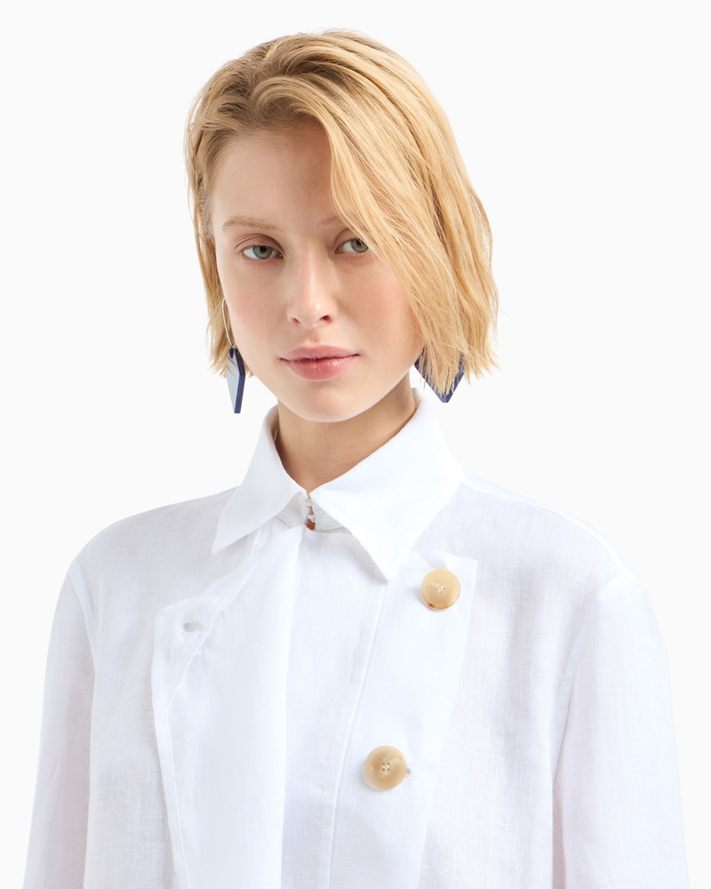 PURE LINEN SHIRT JACKET WITH PANEL 5