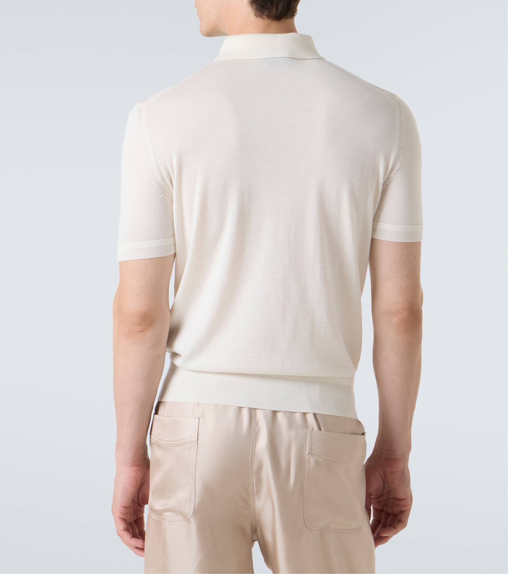 Cashmere and silk polo shirt - 4