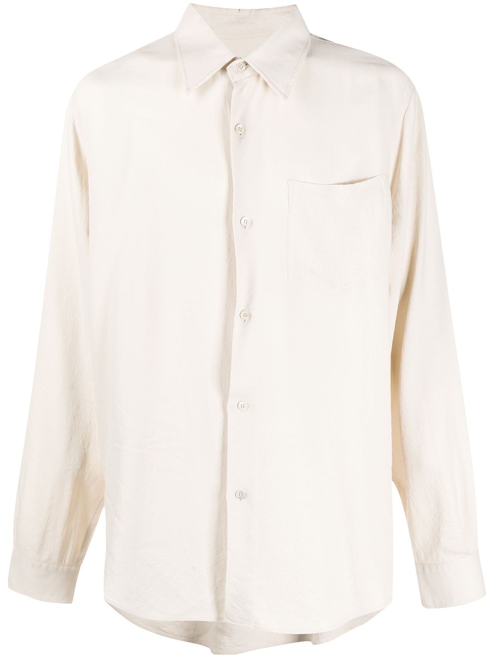 wrinkled-effect long-sleeved shirt - 1