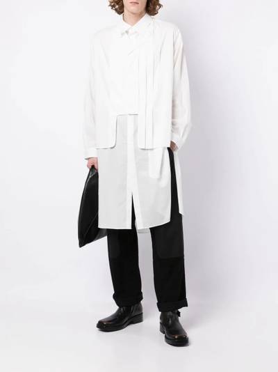 Yohji Yamamoto panelled cotton long shirt outlook