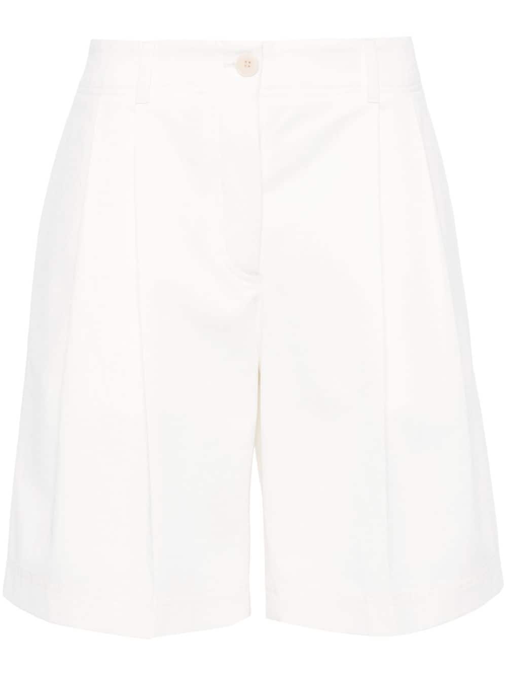 twill pleated shorts - 1