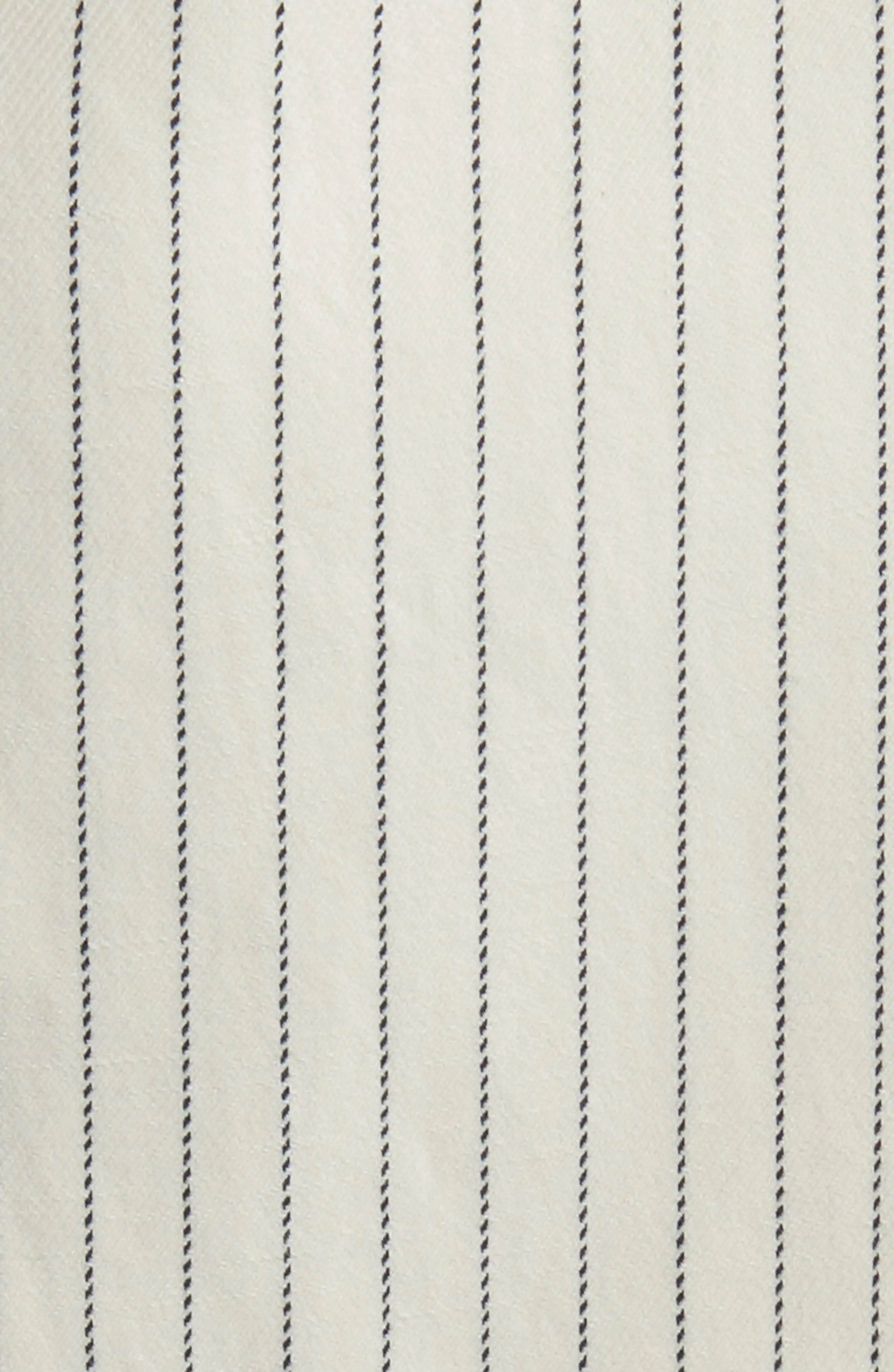 Pinstripe Double Breasted Cotton & Linen Blazer - 5