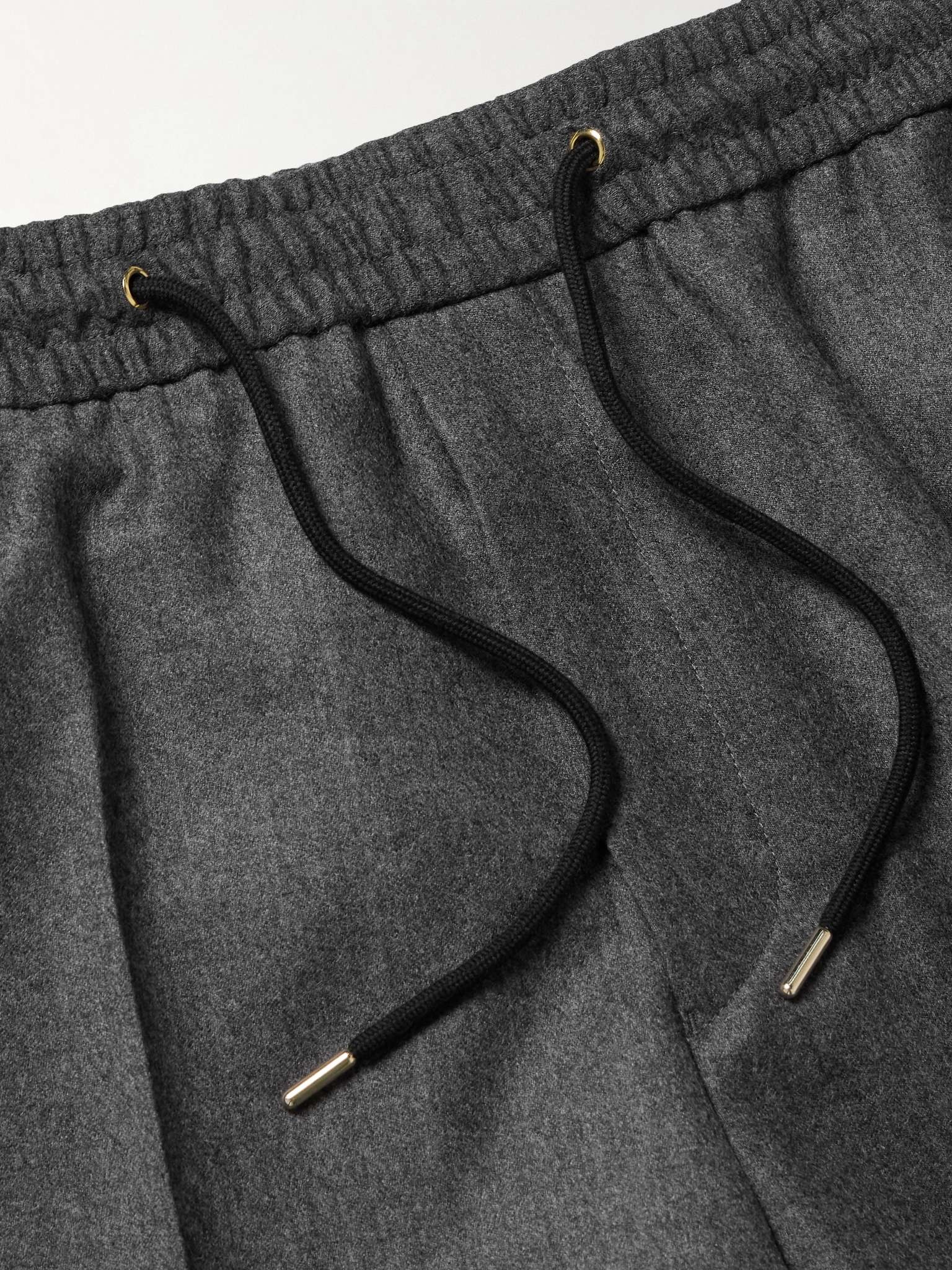 Straight-Leg Wool and Cashmere-Blend Flannel Drawstring Trousers - 3