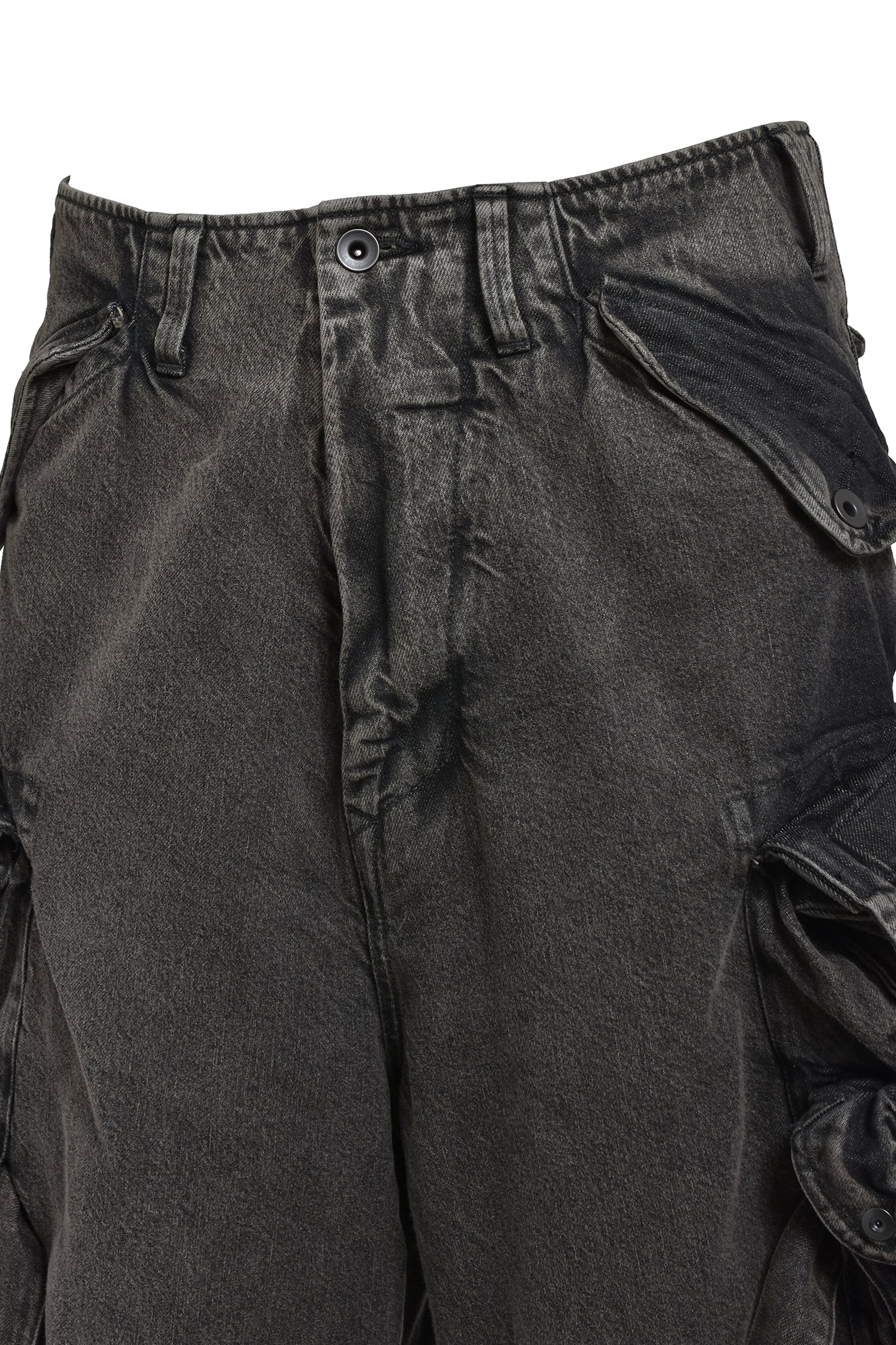 12OZ COATED DENIM GASMASK CARGO TROUSER / CHA - 4