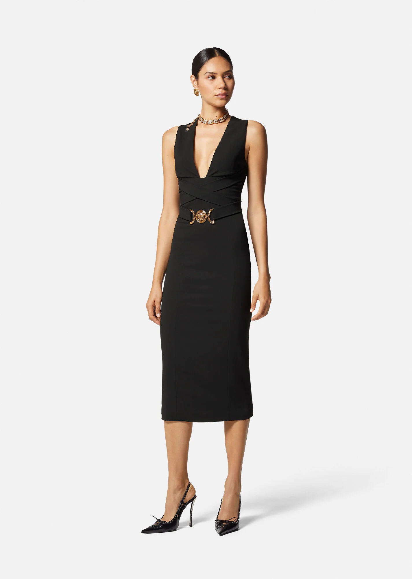 Versace Medusa '95 Fluted Midi Dress - Farfetch