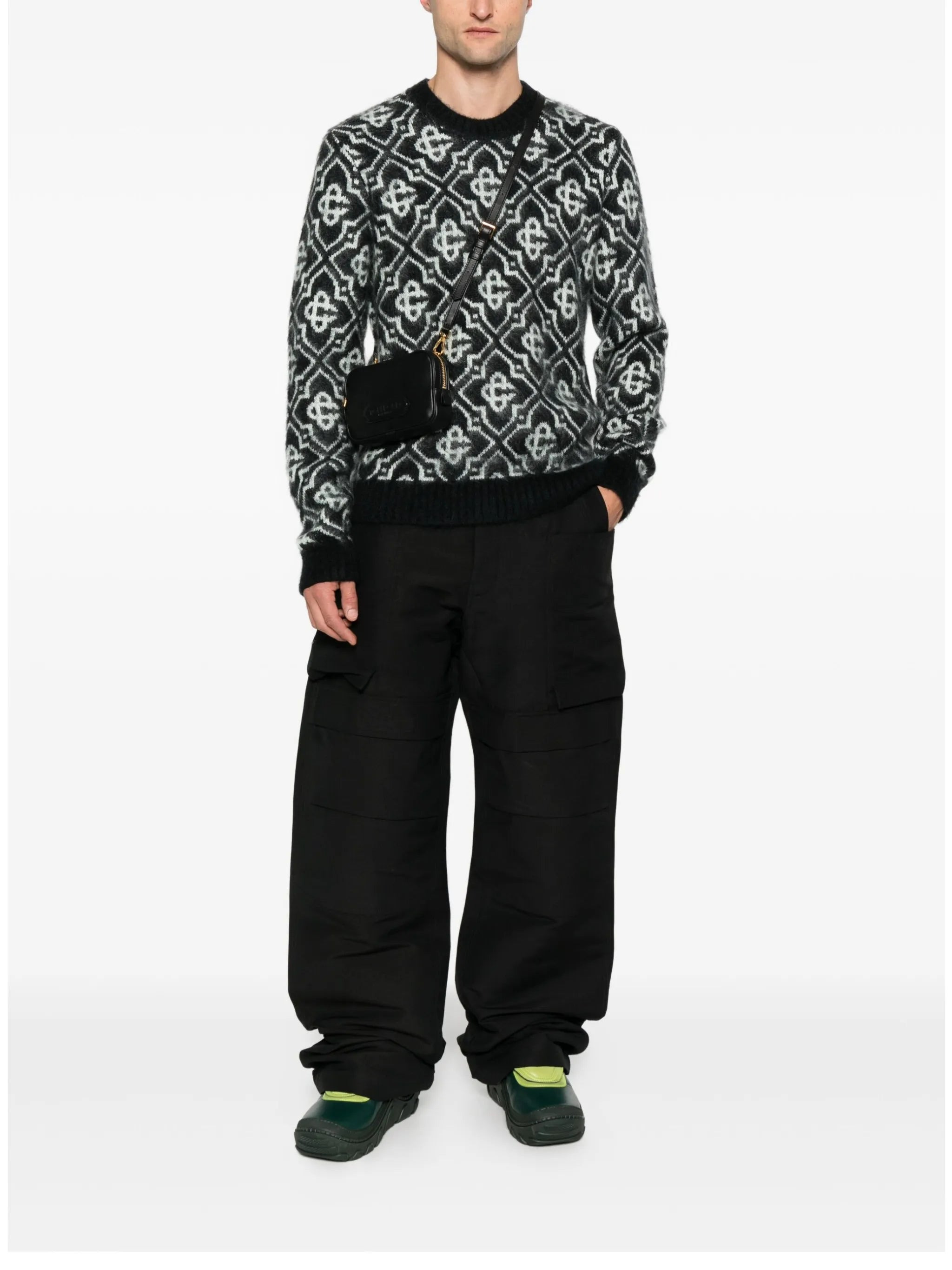 monogram-pattern knitted sweater - 2