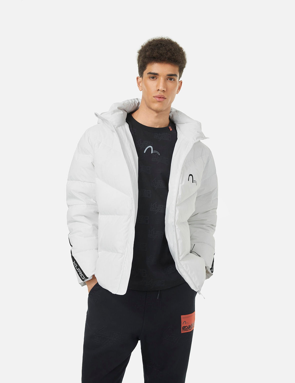 Seagull Print and Logo Tape Regular Fit Down Jacket - 6