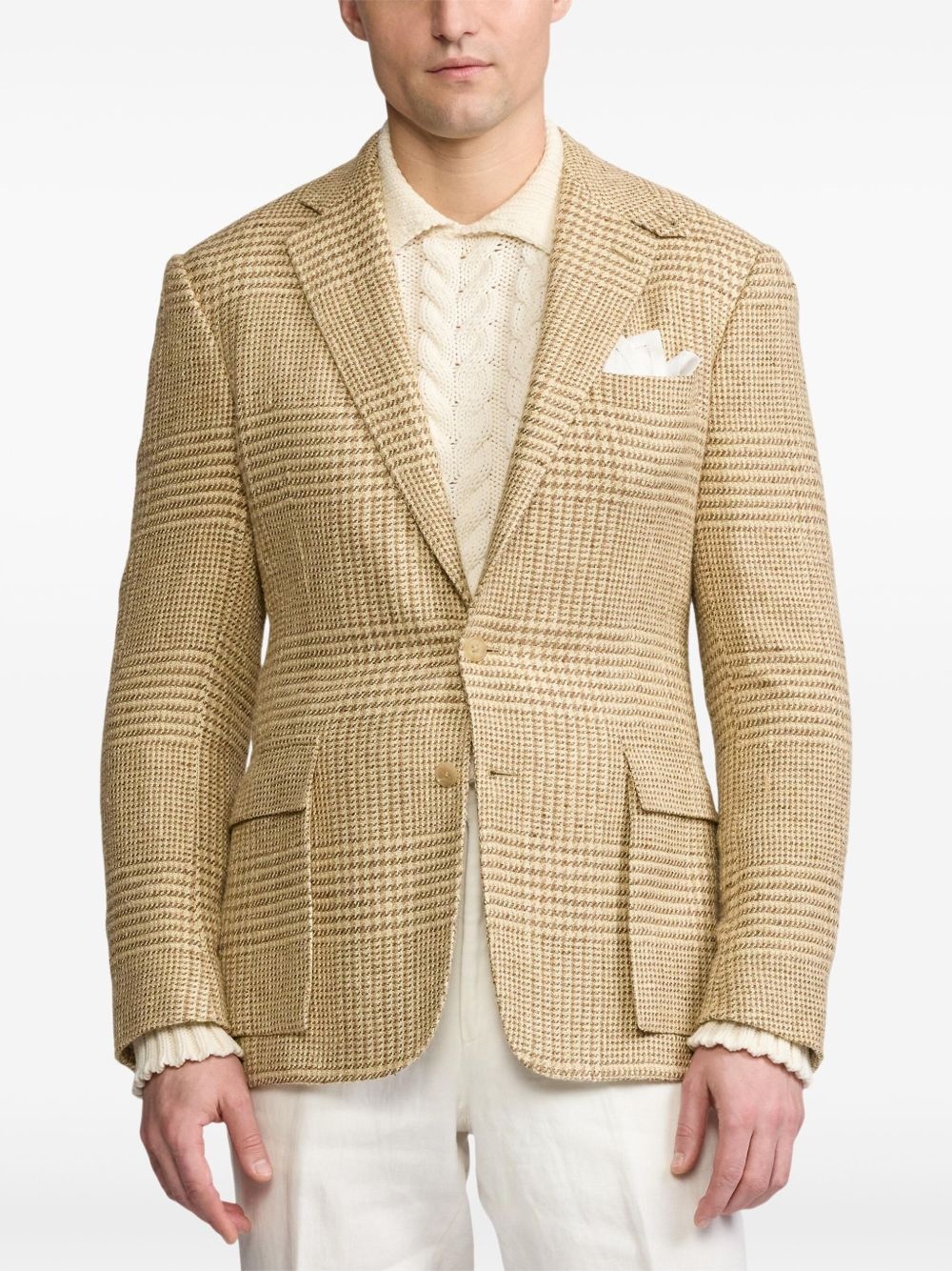 houndstooth-patterned blazer - 3