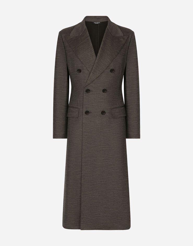 Double-breasted technical wool jersey coat - 1