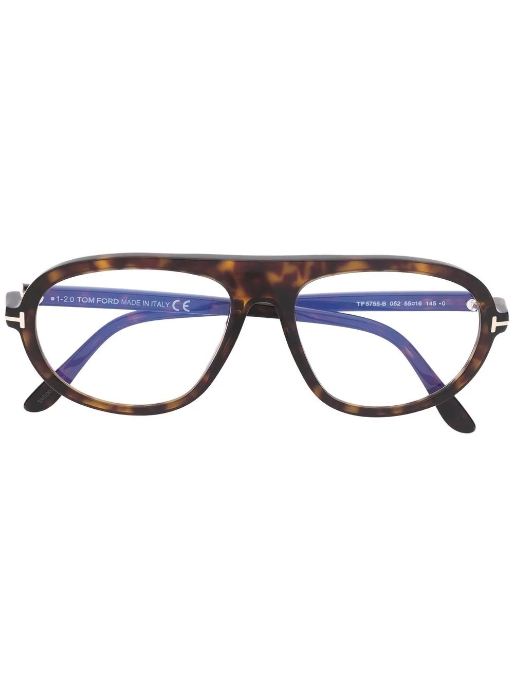 tortoiseshell-effect aviator-frame glasses - 1