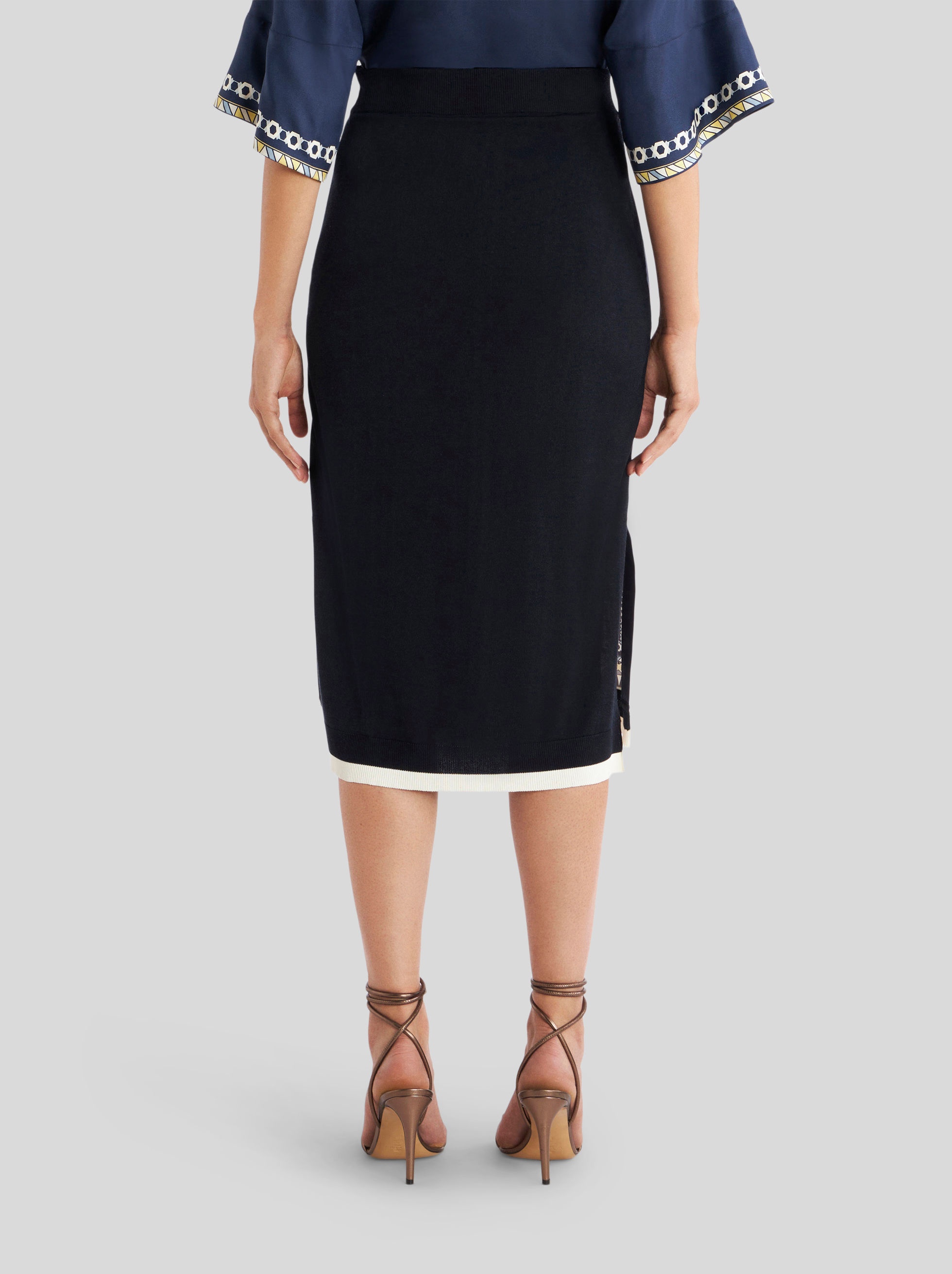 Etro KNIT SKIRT WITH SILK INSERT | REVERSIBLE
