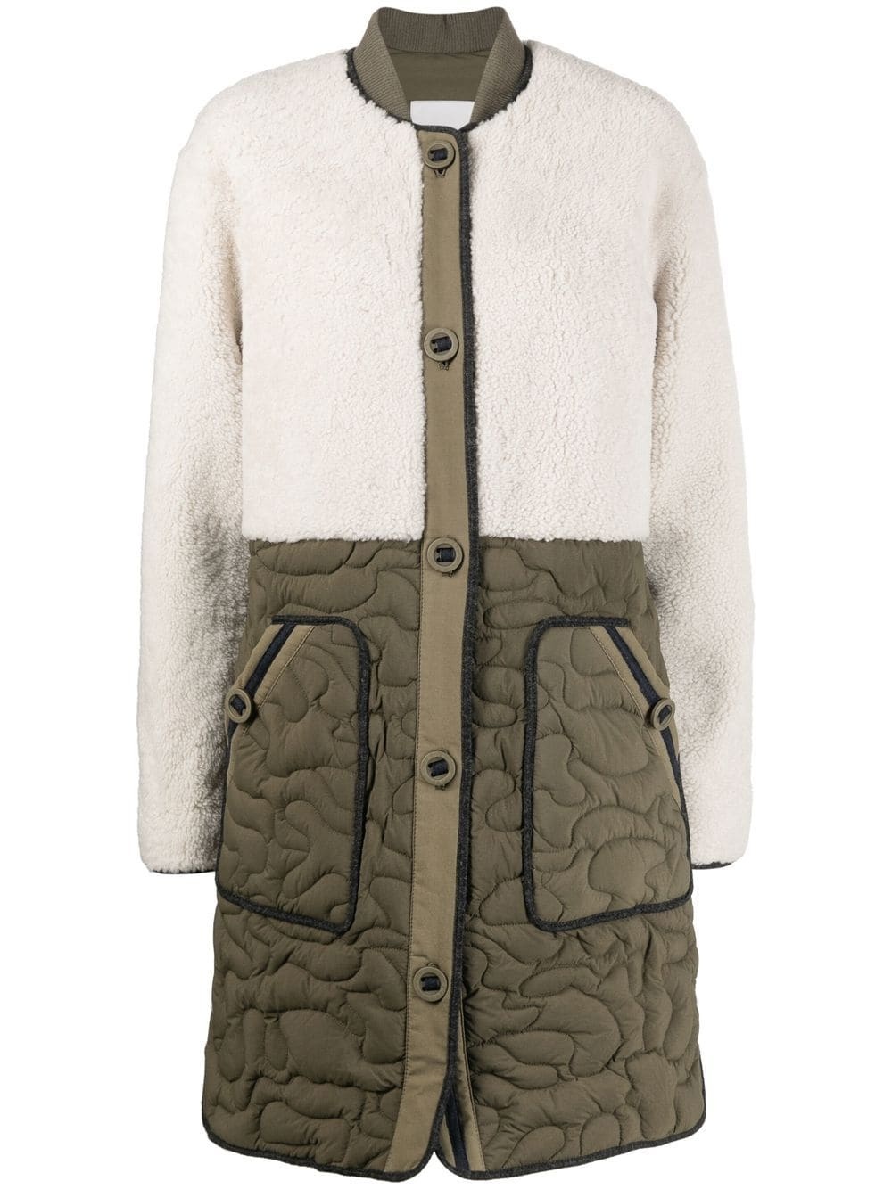 button-fastening coat - 1