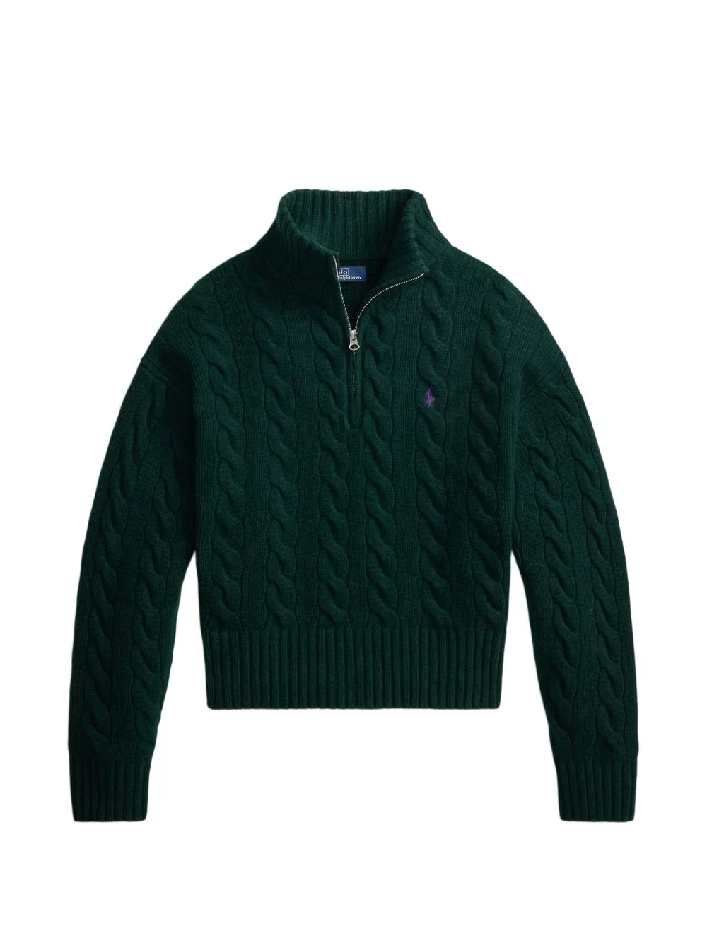cable-knit quarter-zip sweater - 1