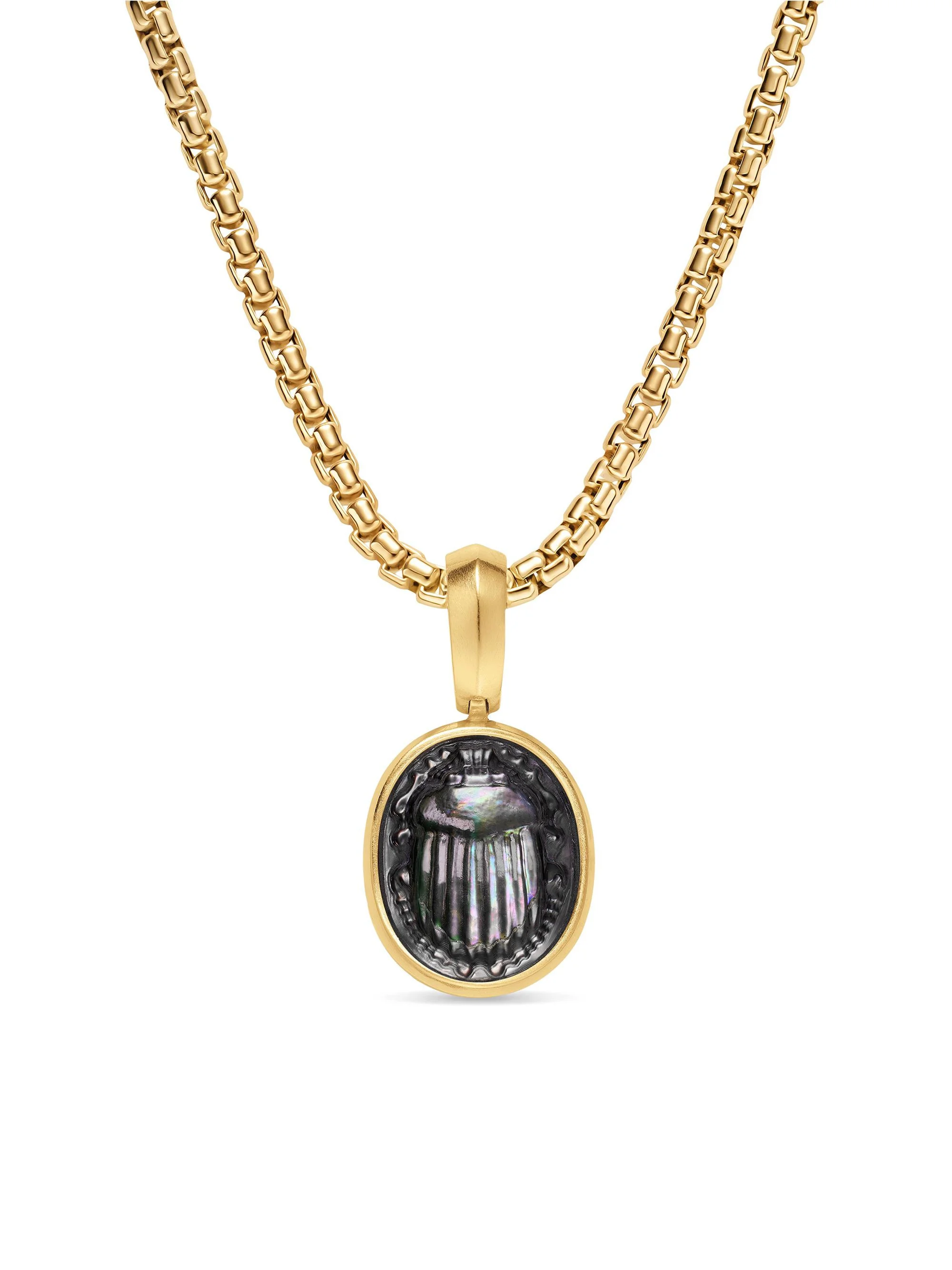 Women's Petrvs Micro Scarab Amulet in 18K Yellow Gold - Black Mother Of Pearl - 1