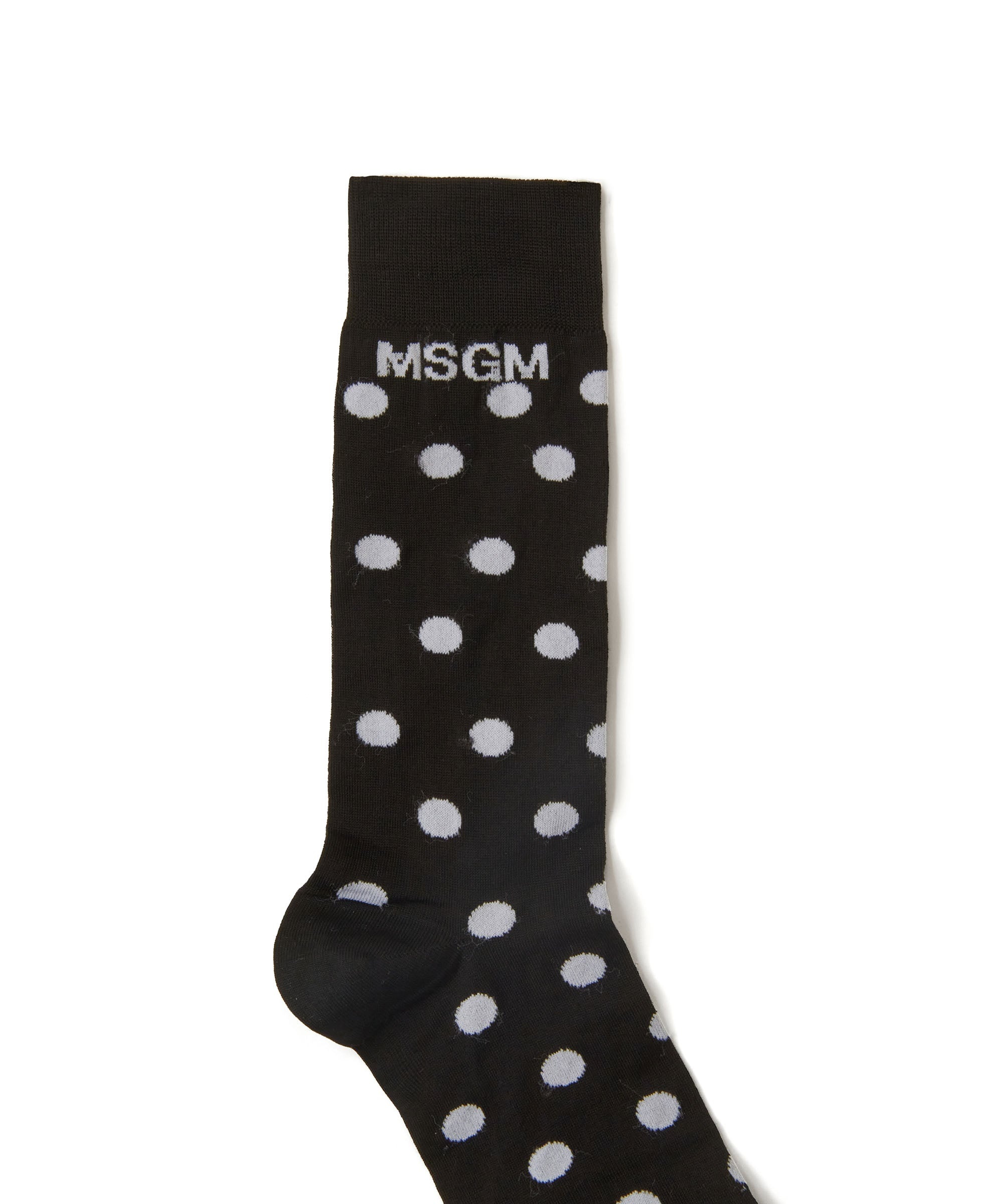 Cotton polka dot patterned socks with MSGM logo - 2