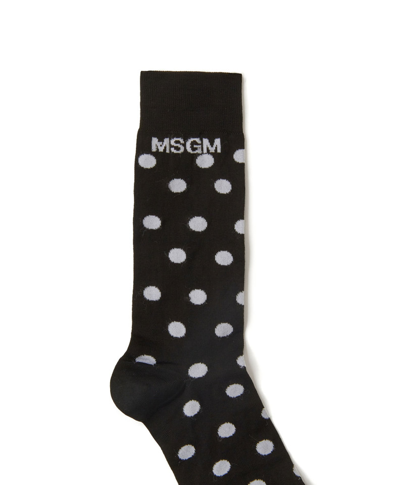 MSGM Cotton polka dot patterned socks with MSGM logo outlook