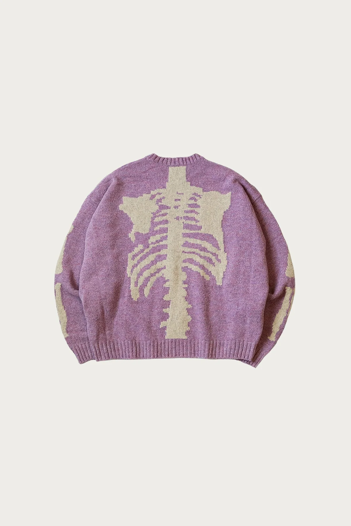 5G WOOL BONE CREW SWEATER - LIGHT PURPLE - 1