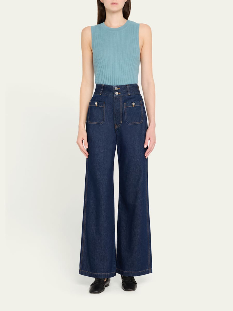 VERONICA BEARD Taylor High-Rise Wide-Leg Jeans outlook