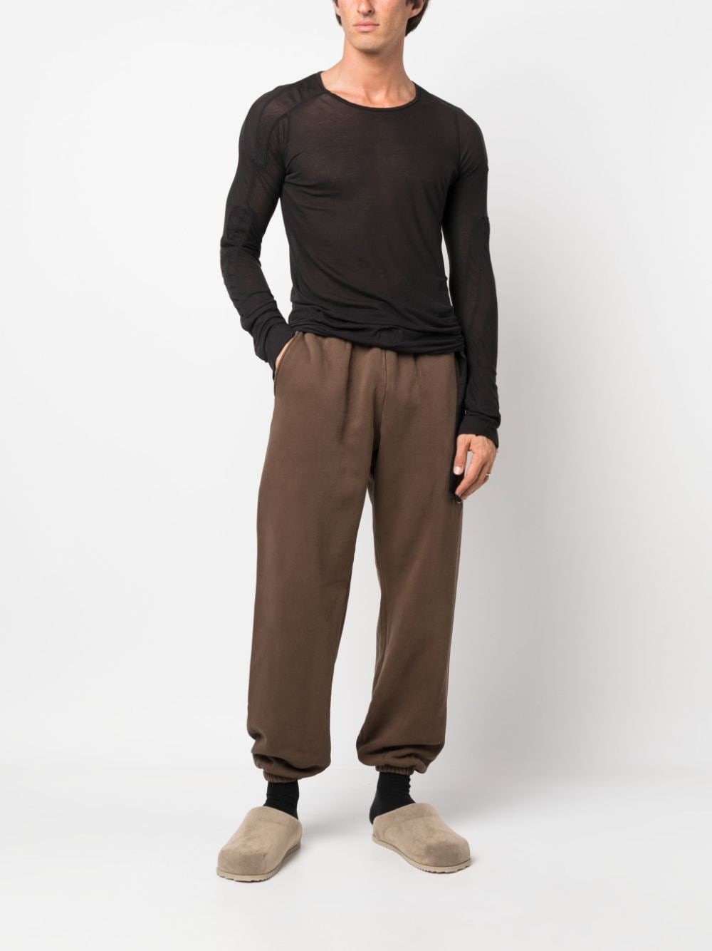 tapered-leg cotton track pants - 3