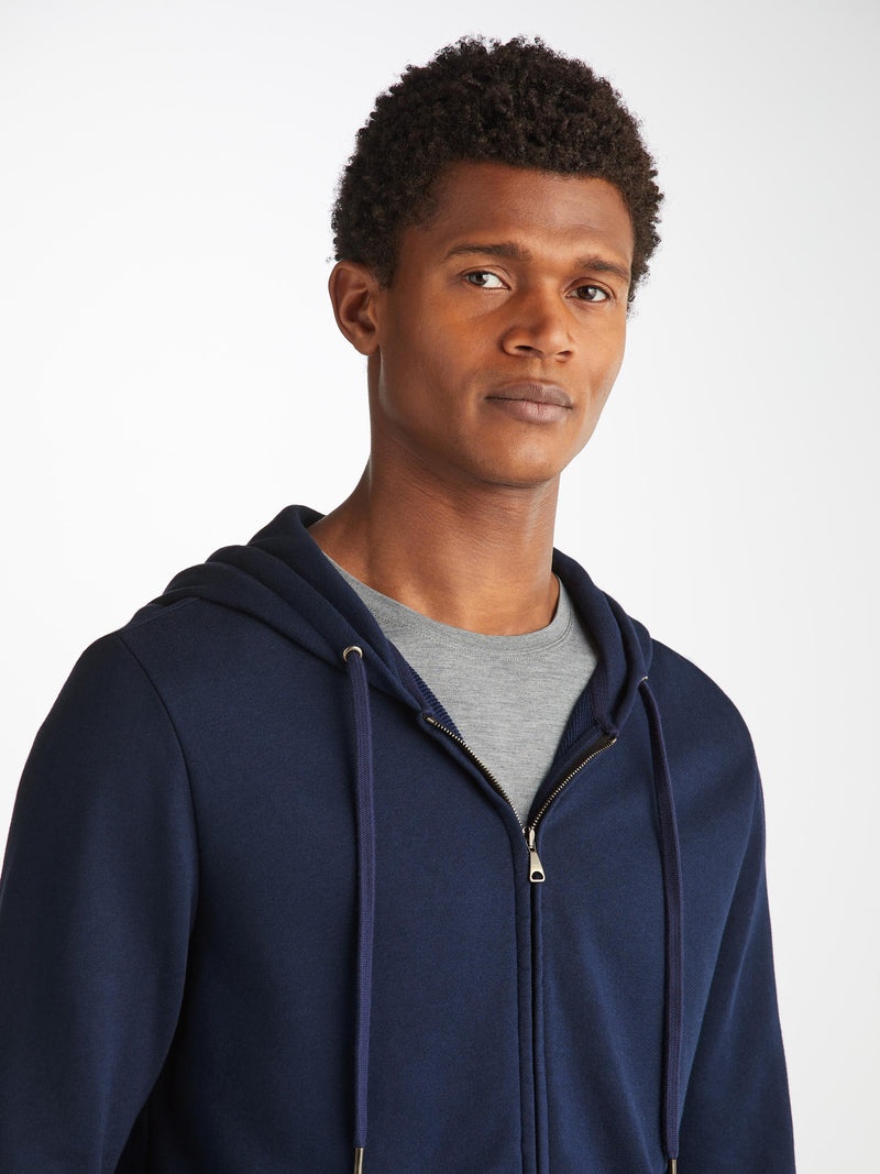 Men's Hoodie Quinn Cotton Modal Navy - 6
