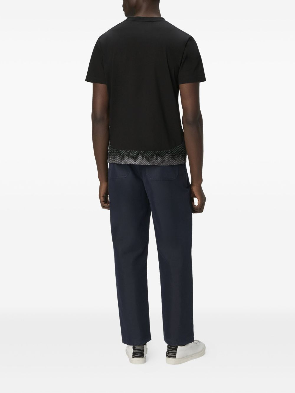 chevron-pattern T-shirt - 3