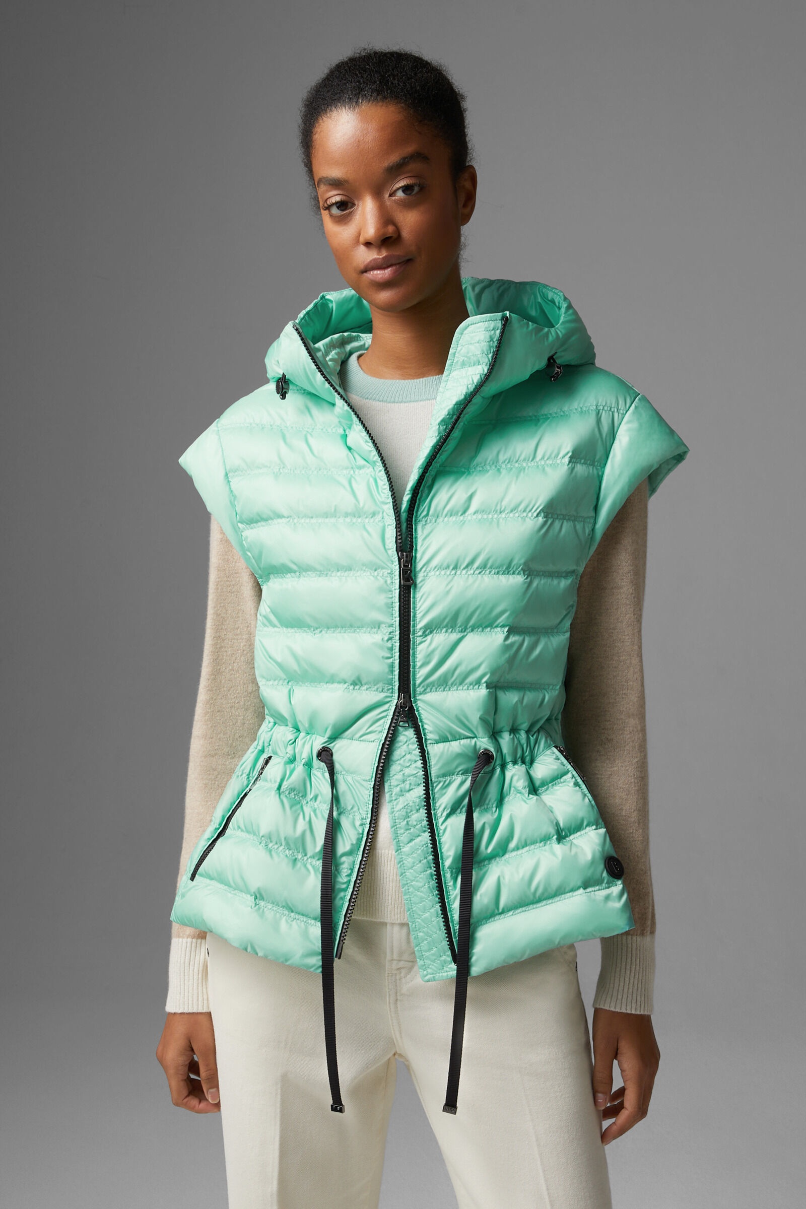 Ennie lightweight down vest in Mint - 2