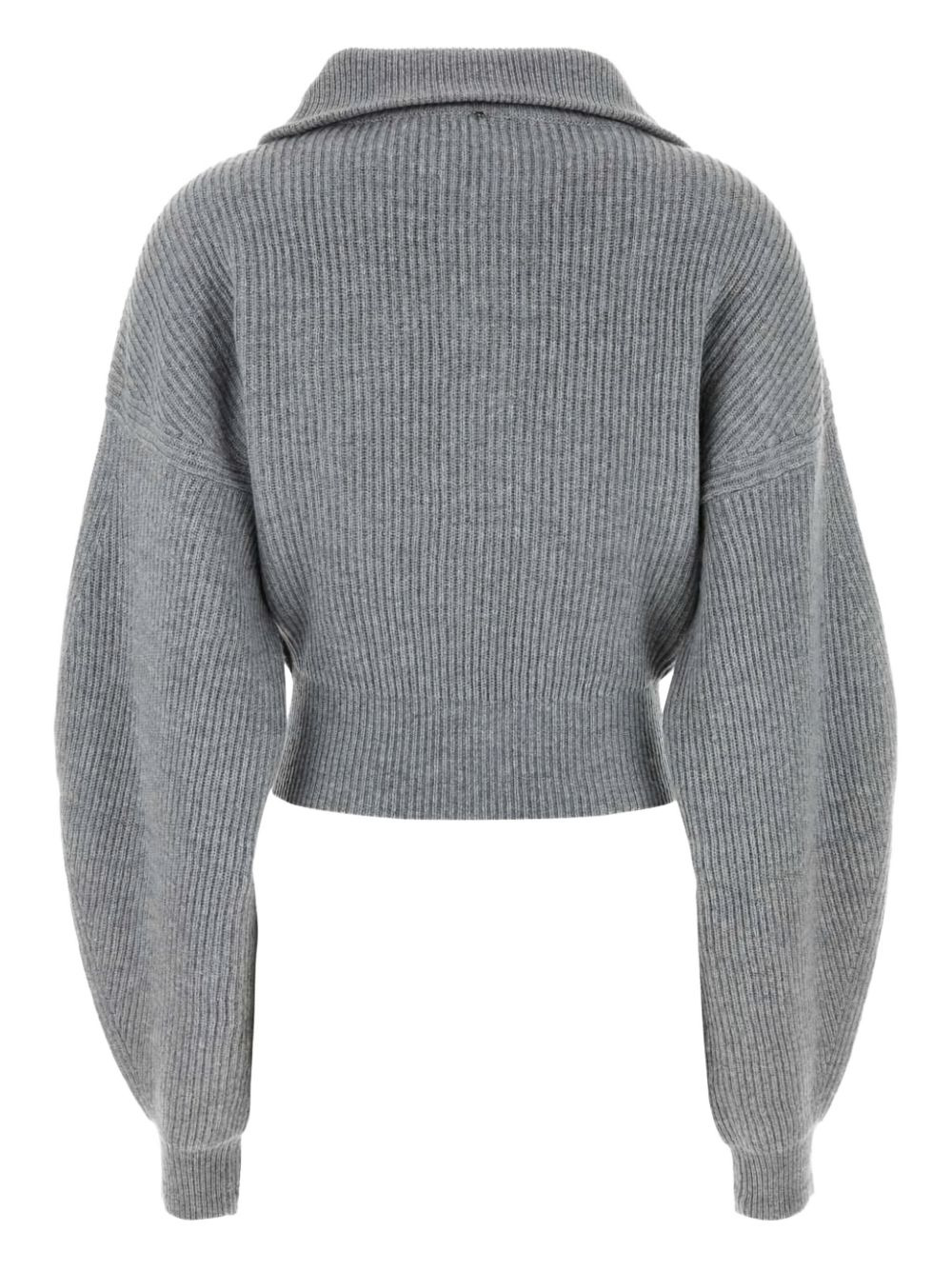 ribbed zip-up cardigan - 2