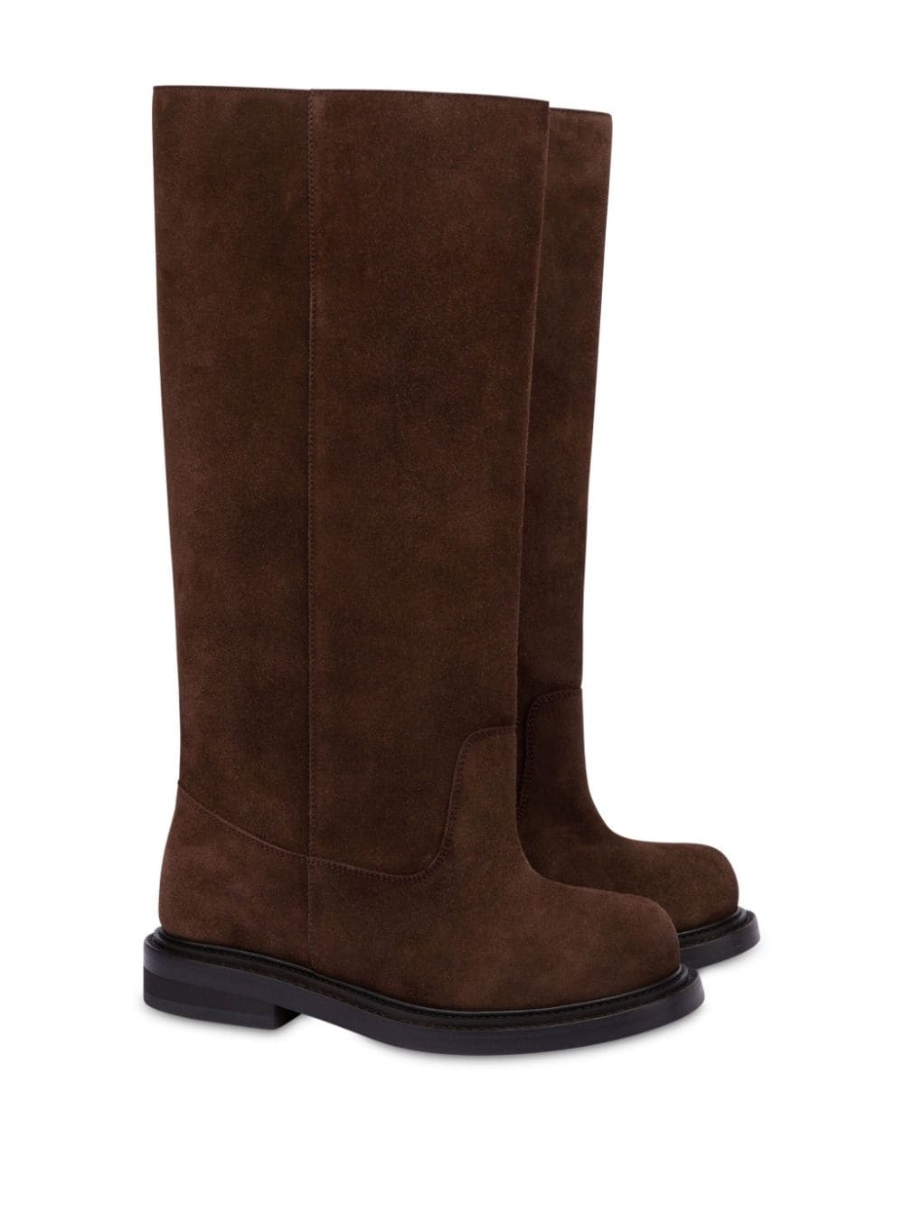 slip-on knee-high suede boots - 2