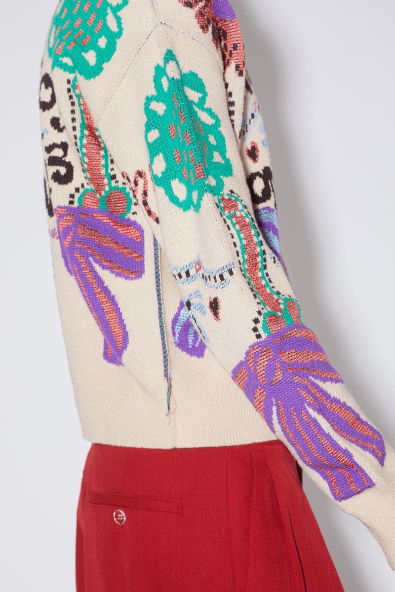 Floragatan jacquard jumper - Off white/multi 6