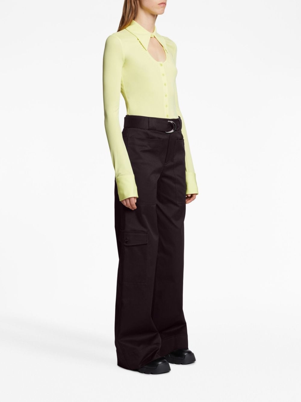 belted-waist cargo trousers - 3