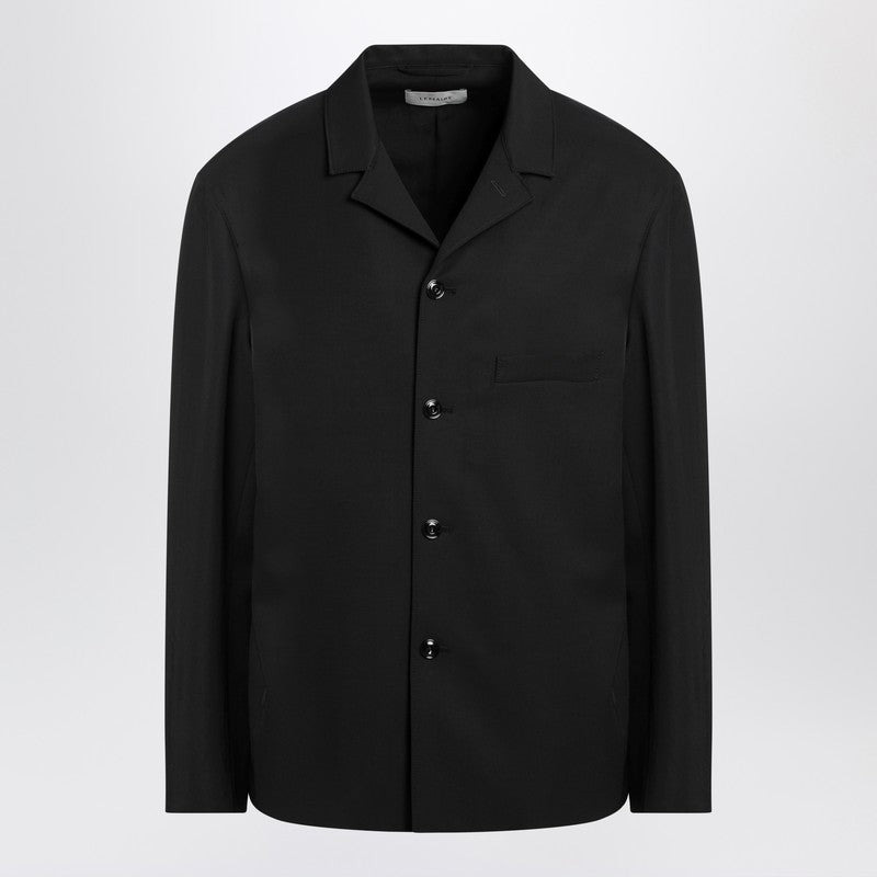 LEMAIRE Black overshirt jacket in wool blend - 1