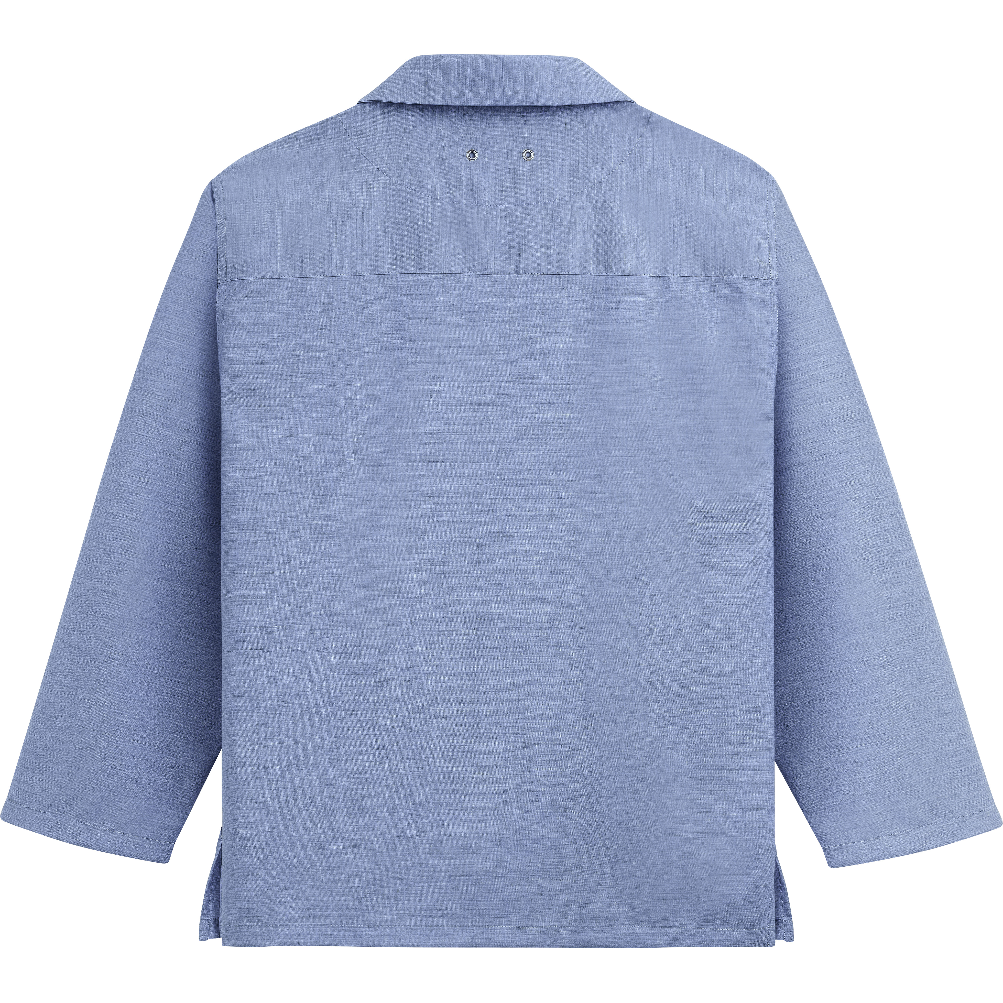 Men Wool Collared Pullover Shirt Solid - 2