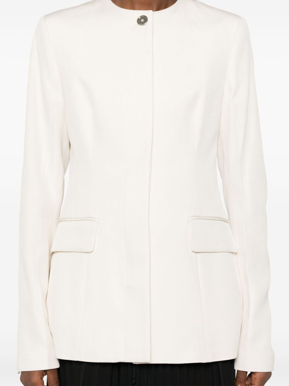 collarless cinched jacket - 5
