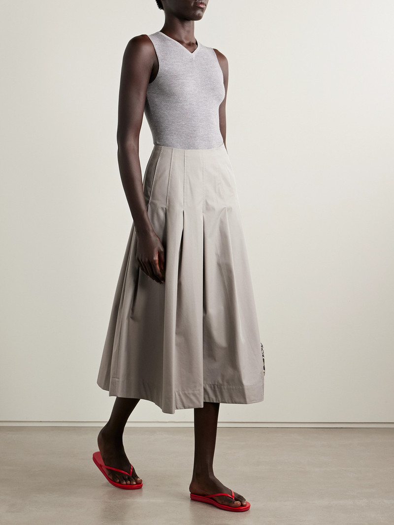 KALLMEYER Dakota Pleated Cotton-blend Twill Midi Skirt outlook