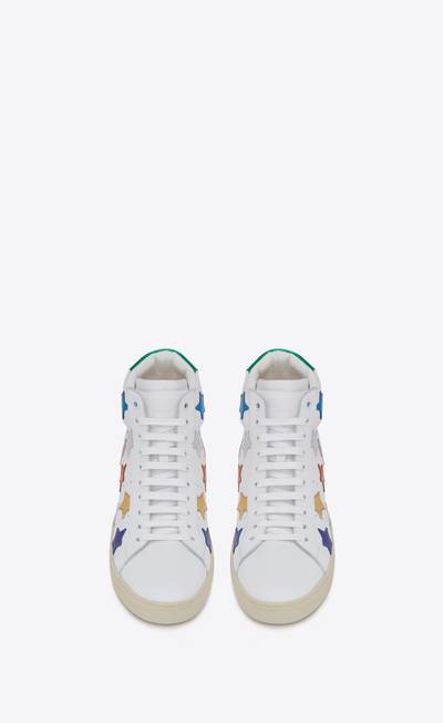 SAINT LAURENT court classic sl/06 metallic california mid-top sneakers in leather outlook