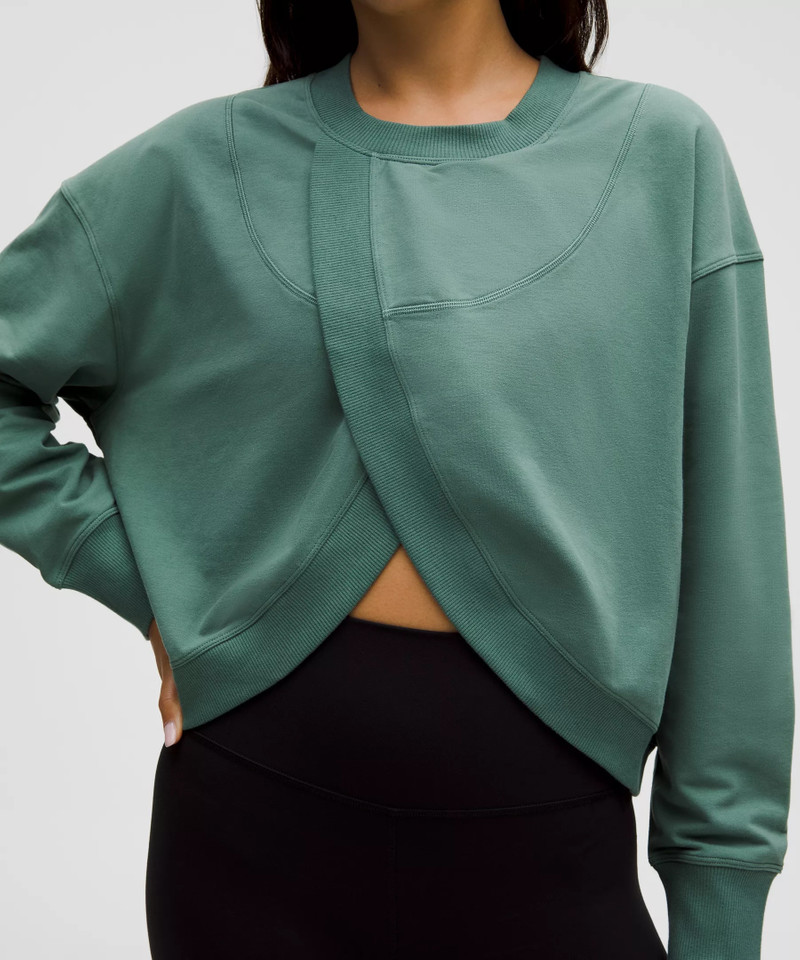 Lunar New Year Sueded Terry Front-Overlap Pullover 6