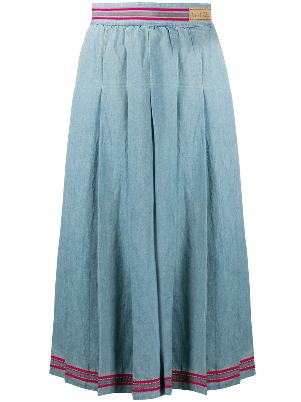 pleated denim skirt - 1