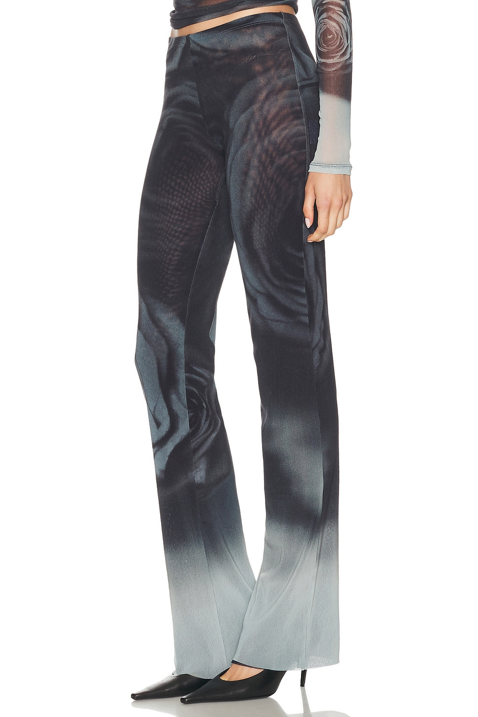 Blurry Roses Printed Straight Trouser - 3