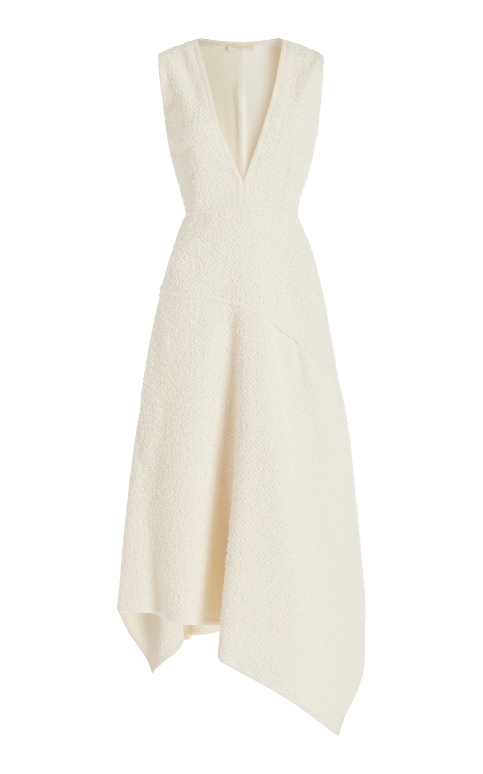 Florence Asymmetric Tweed Midi Dress white - 1