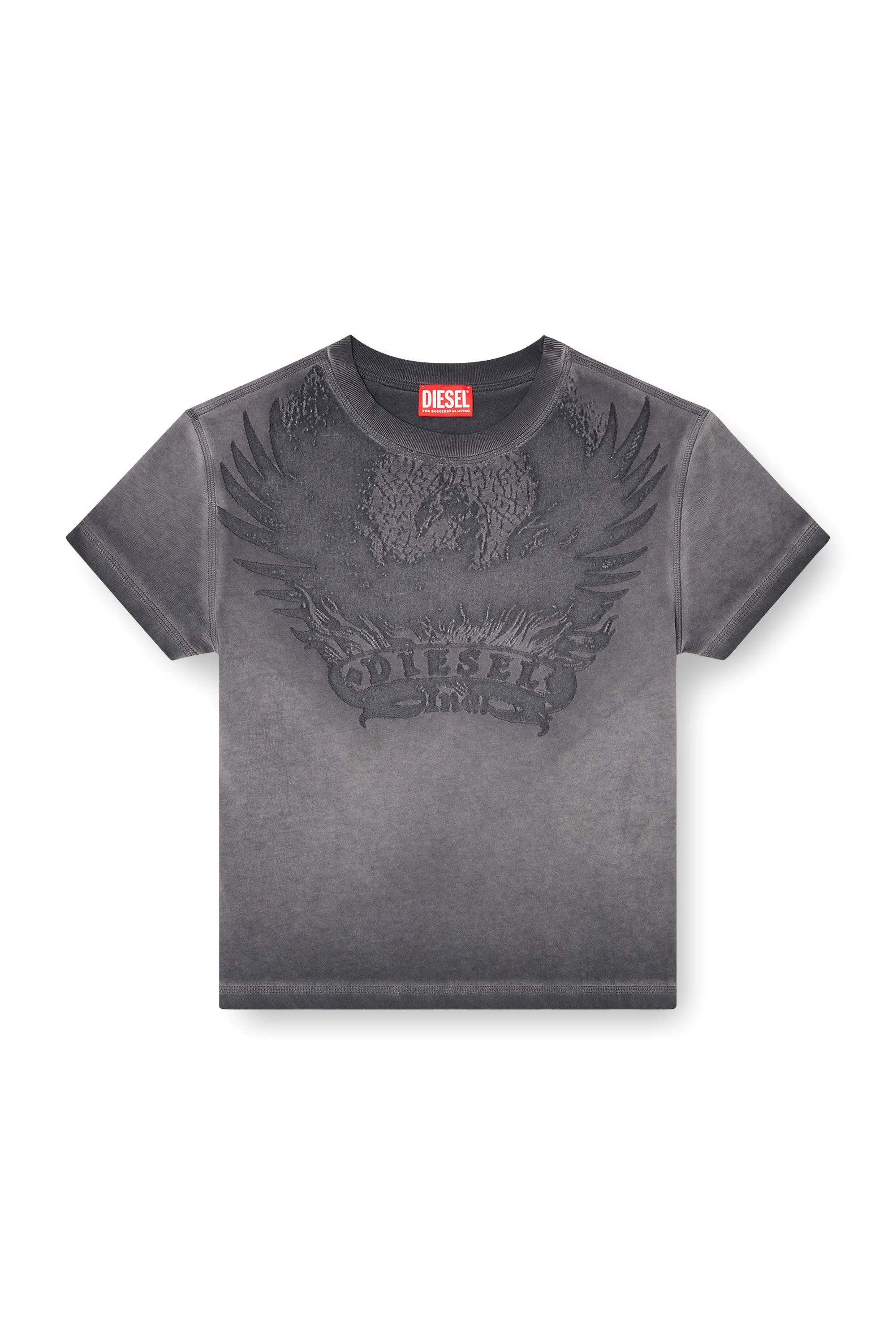 SLIM T-SHIRT WITH DÉVORÉ PHOENIX - 1