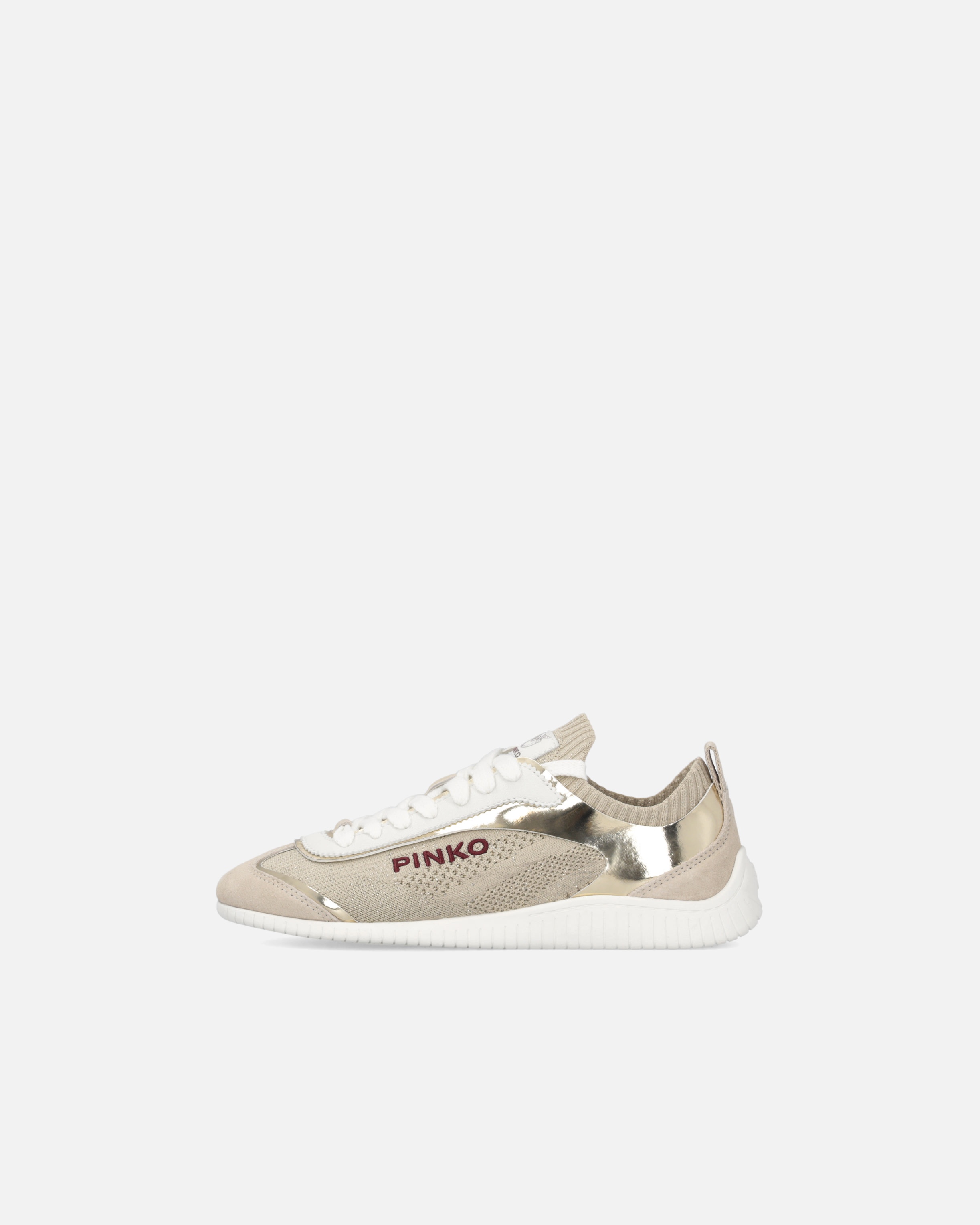 KNIT LOW-TOP SNEAKERS WITH MIRROR-FINISH INSERTS - 5