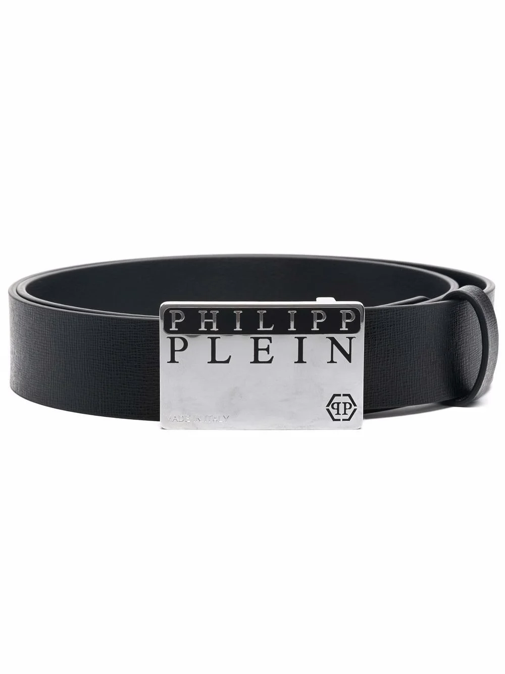 logo buckle leather belt - 1