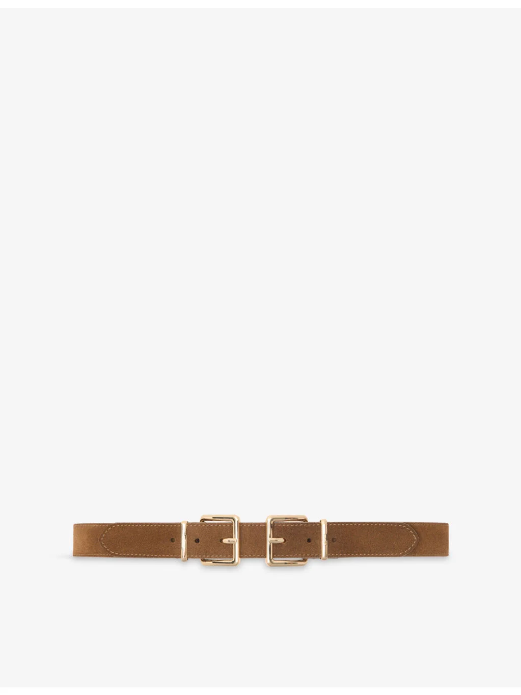 Double Buckle Suede Belt - 1