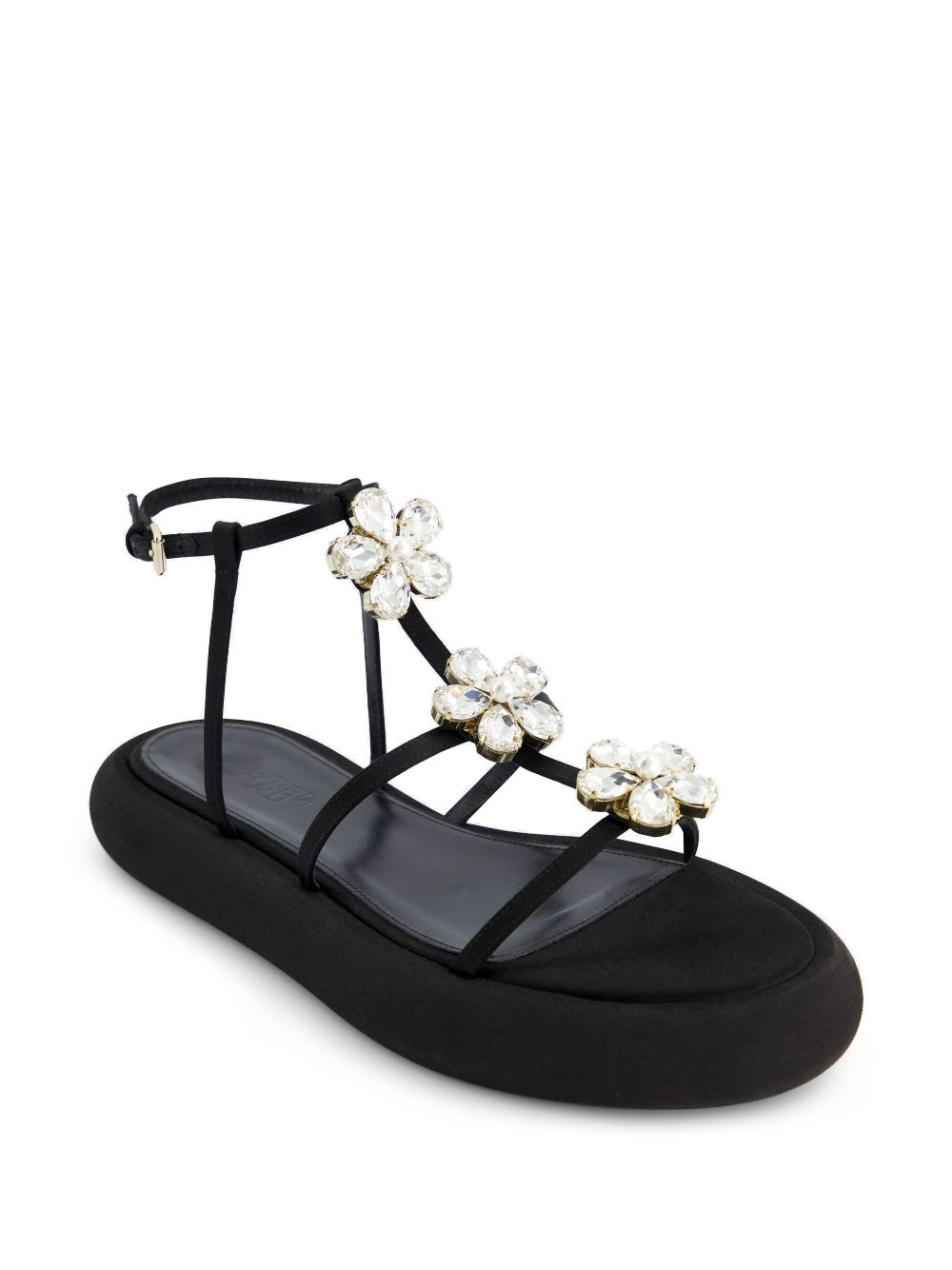 floral-appliqué flatform sandals - 2