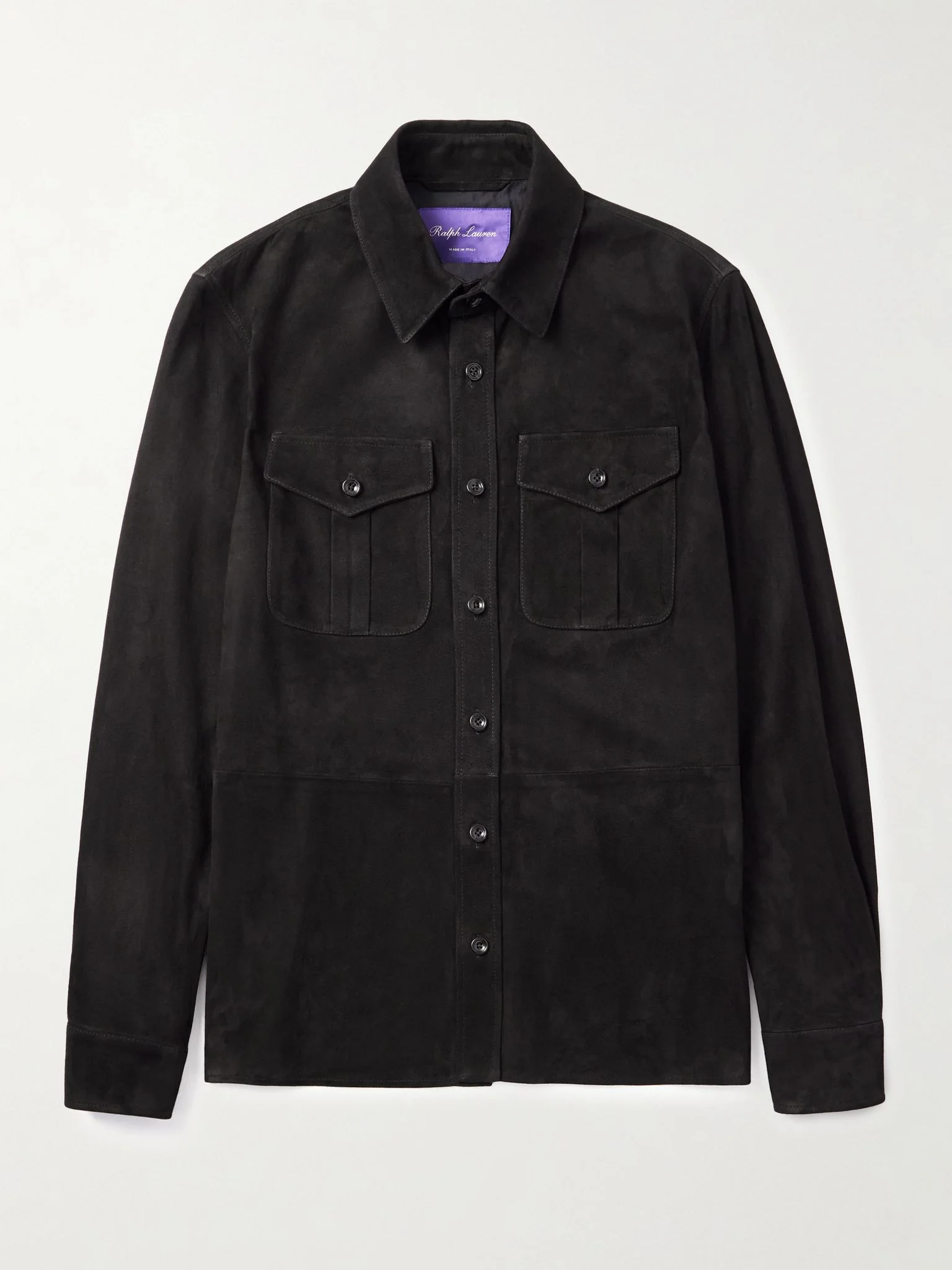 Barron Suede Overshirt Black - 1