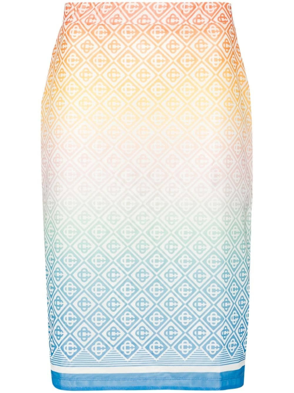 monogram-print midi skirt - 1