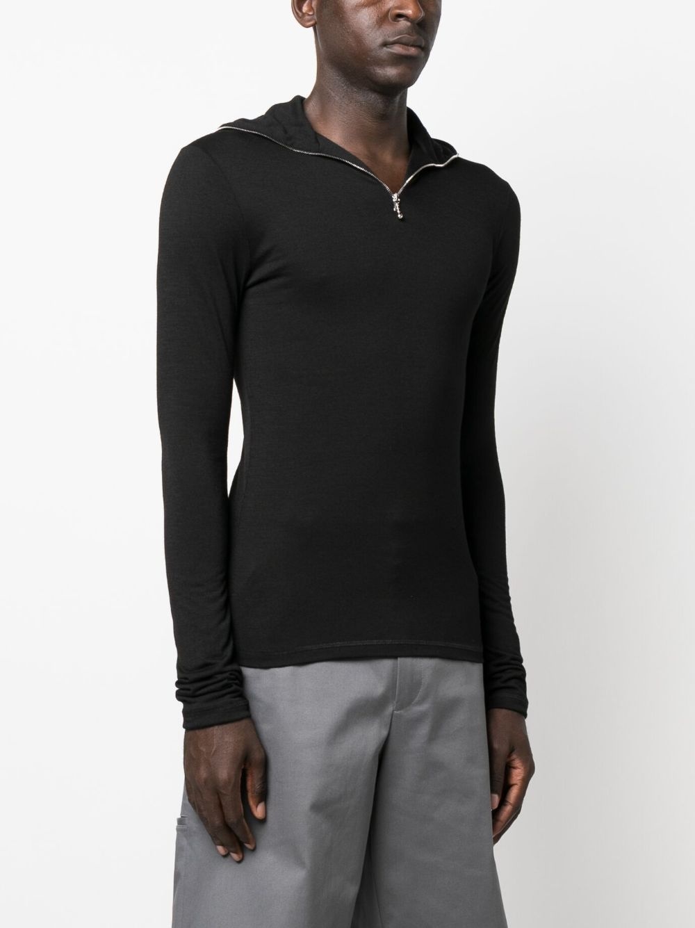 logo-print zip-detail sweatshirt - 3