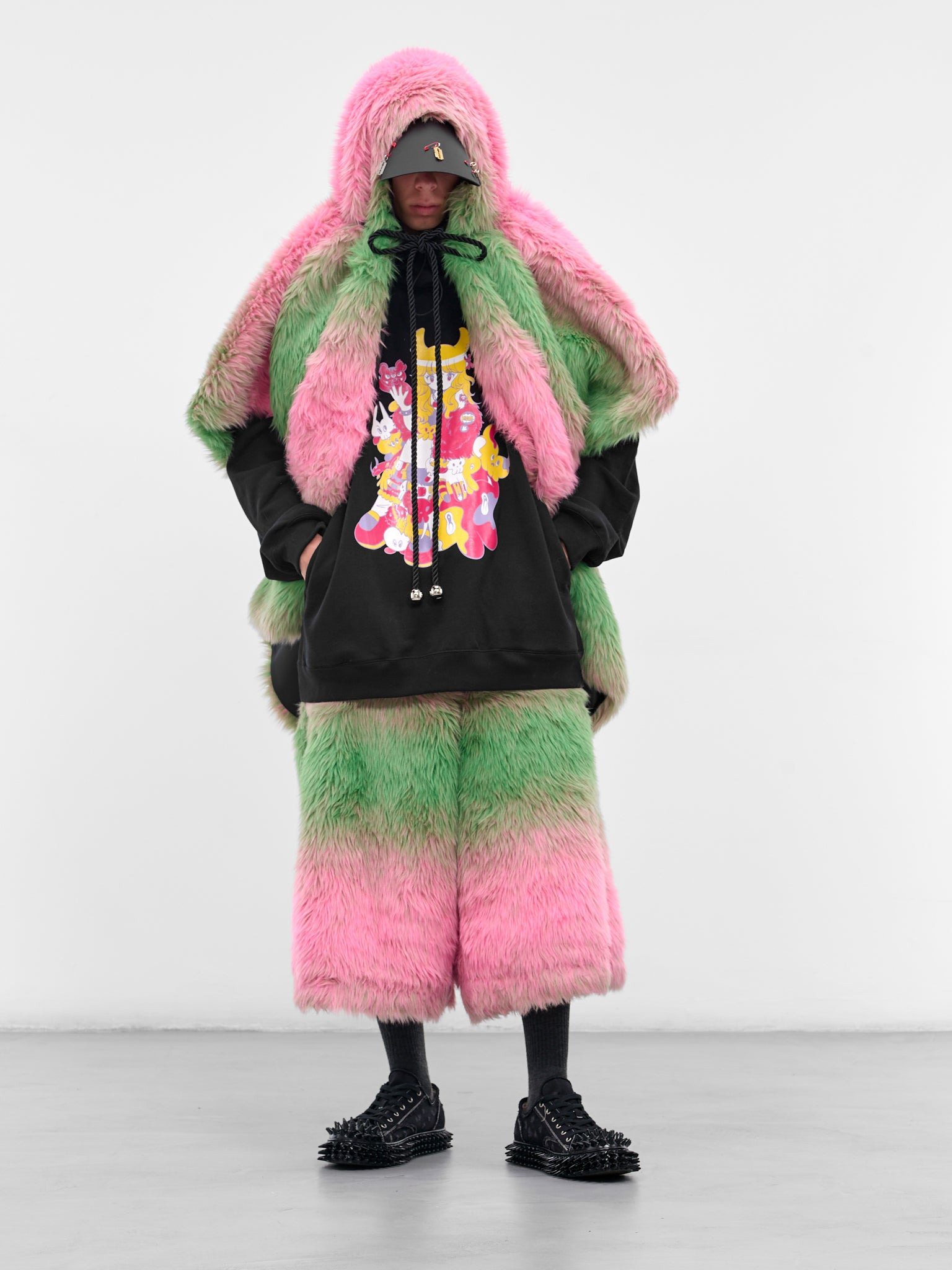 Gradient Fur Poncho Stole - 6