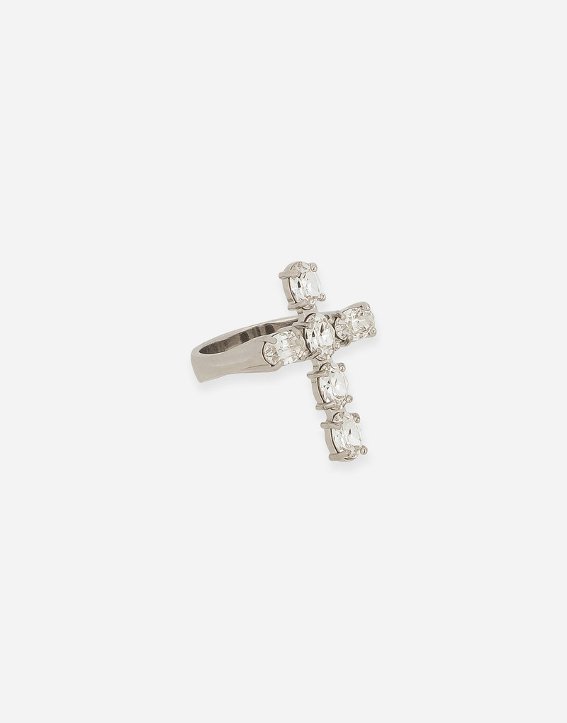 Ring with rhinestone-detailed cross 3